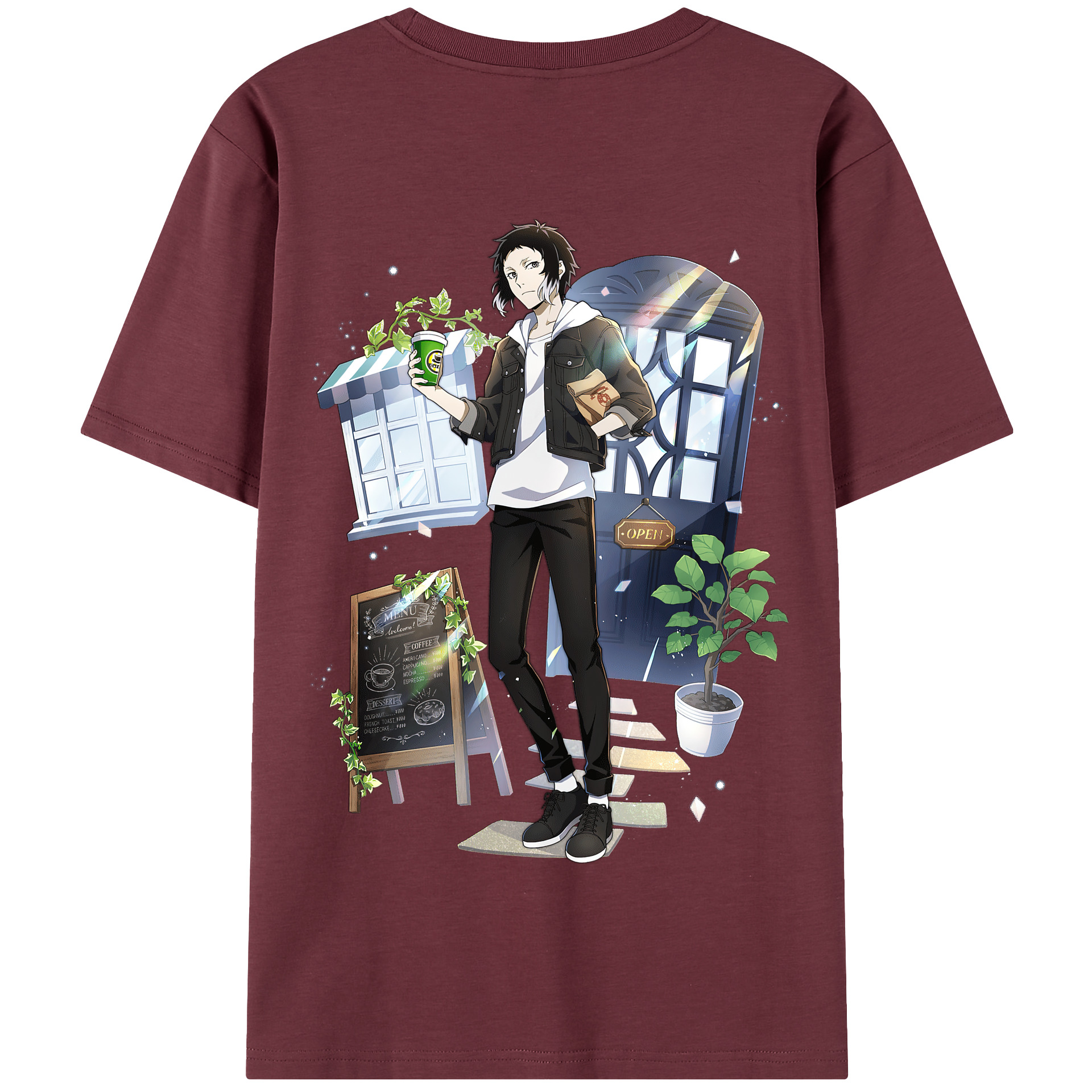 （画像用） 文豪ストレイドッグス Bungo Stray Dogs 綿100％半袖Tシャツ（背面プリント）